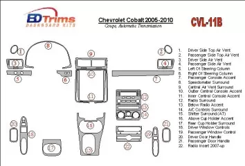 Chevrolet Cobalt 2005-UP Coupe, Boîte automatique BD Kit la décoration du tableau de bord - 1 - habillage decor de tableau de bo
