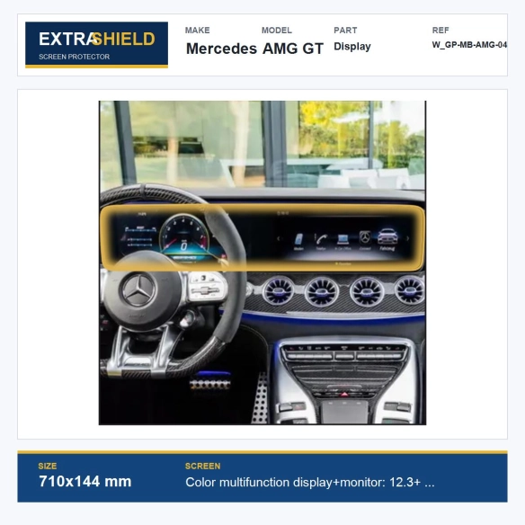 Mercedes AMG GT Display ExtraShield Screen Protector