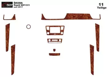 Skoda Rapid 2018 Kit la décoration du tableau de bord 11-Pièce - 1