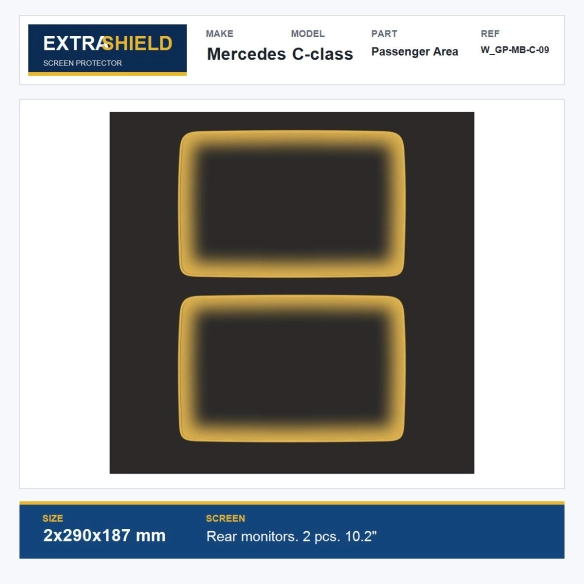 Mercedes C-class Passenger Area ExtraShield Screen Protector