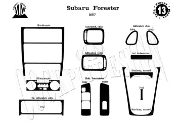 Subaru Forester 97-07 Kit la décoration du tableau de bord 13-Pièce - 2 - habillage decor de tableau de bord