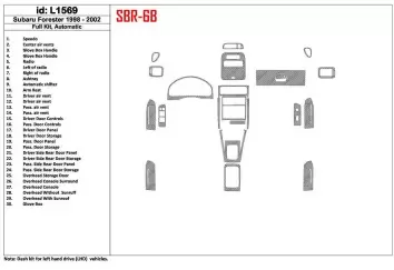 Subaru Forester 1998-2002 Boîte automatique, Ensemble Complet, 30 Parts set BD Kit la décoration du tableau de bord - 1