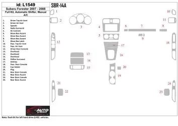 Subaru Forester 2007-2008 Ensemble Complet, Automatic Gear, Automatic AC BD Décoration de tableau de bord
