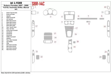 Subaru Forester 2007-2008 Ensemble Complet, boîte manuelle Box, boîte manuellebox AC BD Kit la décoration du tableau de bord - 1