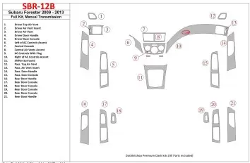 Subaru Forester 2009-UP Ensemble Complet, Manual Gear Box BD Décoration de tableau de bord