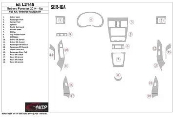 Subaru Forester 2014-UP Ensemble Complet, Avec NAVI BD Kit la décoration du tableau de bord - 1