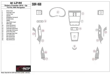 Subaru Forester 2014-UP Ensemble Complet, Sans NAVI BD Kit la décoration du tableau de bord - 1