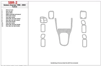 Subaru Impreza 1996-2001 Ensemble Complet BD Kit la décoration du tableau de bord - 1 - habillage decor de tableau de bord