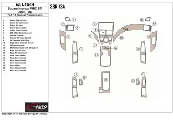 Subaru Impreza 2009-UP Ensemble Complet, boîte manuelle Box BD Kit la décoration du tableau de bord - 1 - habillage decor de tab