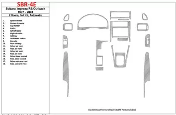 Subaru Impreza RS 1997-UP 2 Des portes, Boîte automatique, Ensemble Complet, 18 Parts set BD Kit la décoration du tableau de bor