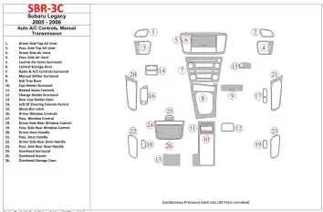 Subaru Legacy 2005-2006 Auto AC Control, Manual Gear Box BD Décoration de tableau de bord