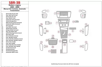 Subaru Legacy 2005-2006 boîte manuellebox AC Control, Boîte automatique BD Kit la décoration du tableau de bord - 1 - habillage 