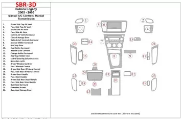Subaru Legacy 2005-2006 Manual Gearbox AC Control, Manual Gear Box BD Décoration de tableau de bord