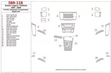 Subaru Legacy 2007-2009 Ensemble Complet, Boîte automatique, Automatic AC BD Kit la décoration du tableau de bord - 1 - habillag