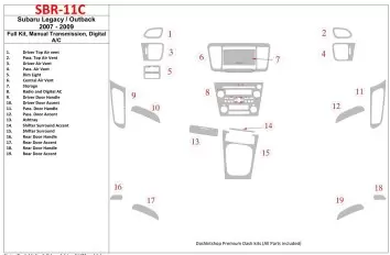 Subaru Legacy 2007-2009 Ensemble Complet, boîte manuelle Box, Automatic AC BD Kit la décoration du tableau de bord - 1 - habilla