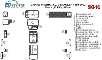 Suzuki Grand Vitara 1999-2002 Suzuki Gr? Vitara/XL7,1999-UP, boîte manuellebox, Ensemble Complet, 4 Des portes BD Décoration de 