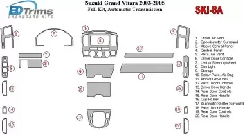 Suzuki Grand Vitara 2003-2005 Ensemble Complet, Automatic mission BD Décoration de tableau de bord