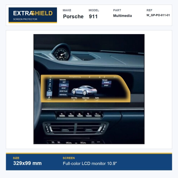 Porsche 911 Multimedia ExtraShield Screen Protector