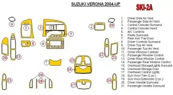 Suzuki Verona 2004-UP Ensemble Complet BD Kit la décoration du tableau de bord - 1 - habillage decor de tableau de bord