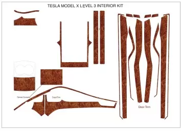 TESLA MODEL X 2016- Habillage Décoration de Tableau de Bord 23-Pièce