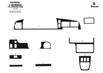 Toyota 4 Runner 89-96 Kit la décoration du tableau de bord 9-Pièce - 2 - habillage decor de tableau de bord