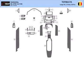 Toyota 86 2017-2021 Kit la décoration du tableau de bord 36-Pièce - 1 - habillage decor de tableau de bord