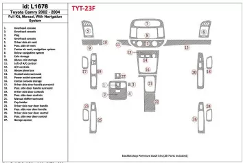 Toyota Camry 2002-2004 Ensemble Complet, boîte manuelle Box, Avec NAVI system, Sans OEM BD Kit la décoration du tableau de bord 