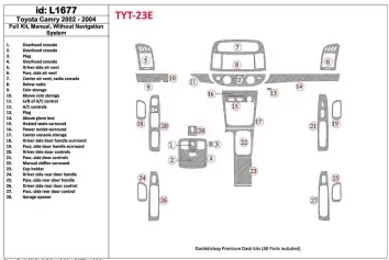 Toyota Camry 2002-2004 Ensemble Complet, boîte manuelle Box, Sans NAVI system, Sans OEM BD Kit la décoration du tableau de bord 