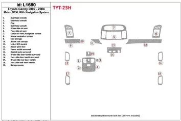 Toyota Camry 2002-2004 OEM Compliance, Avec NAVI system BD Kit la décoration du tableau de bord - 1 - habillage decor de tableau
