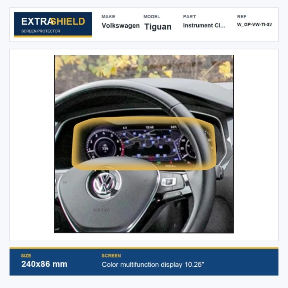 Volkswagen Tiguan Instrument Cluster ExtraShield Screen Protector