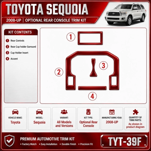 Toyota Sequoia 2008 - à aujourd’hui Optional Rear Console kit décoration intérieure tableau de bord
