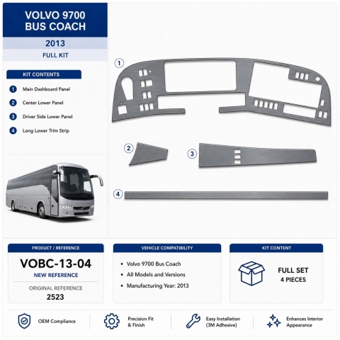 Volvo 9700 Bus Coach 2013 3D kit décoration intérieure tableau de bord 4 pièces 2