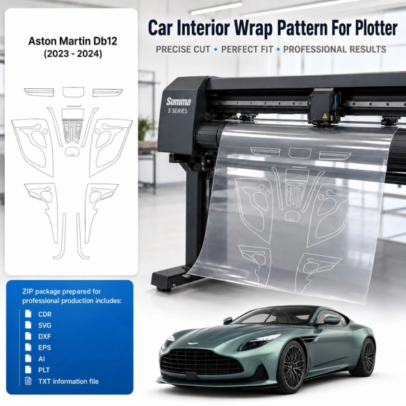 Gabarit de découpe intérieur Aston Martin Db12 2023 2024 pour PPF et covering