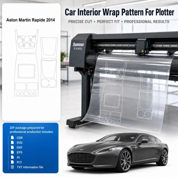 Gabarit de découpe intérieur Aston Martin Rapide 2014 pour PPF et covering