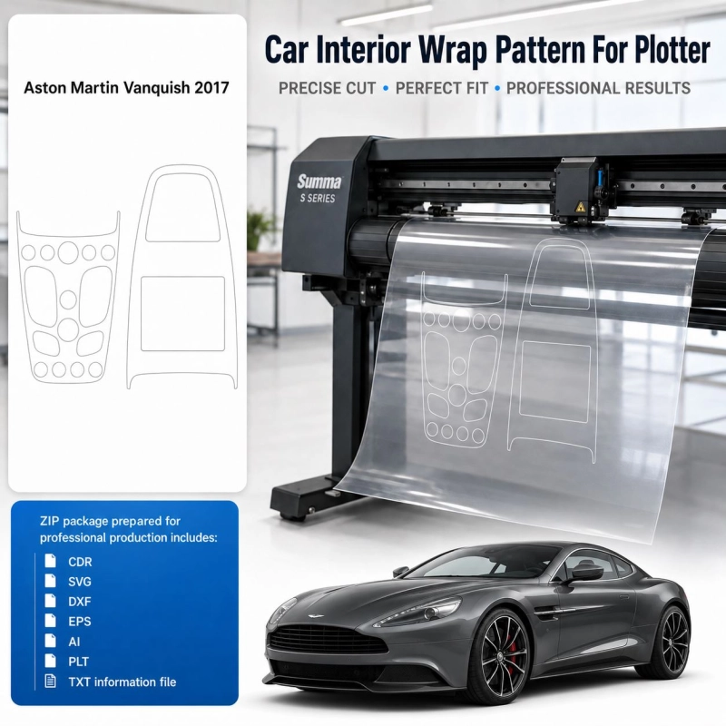 Gabarit de découpe intérieur Aston Martin Vanquish 2017 pour PPF et covering