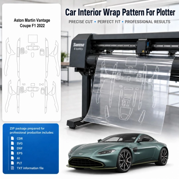 Gabarit de découpe intérieur Aston Martin Vantage Coupe F1 2022 pour PPF et covering