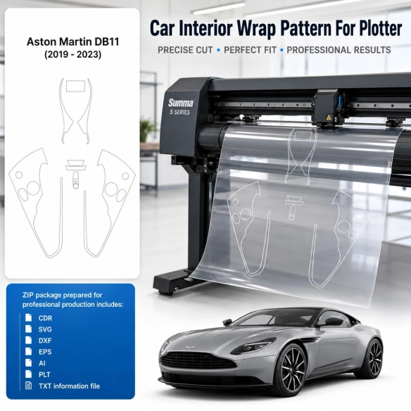 Gabarit de découpe intérieur Astonmartin Db11 2019 2023 pour PPF et covering