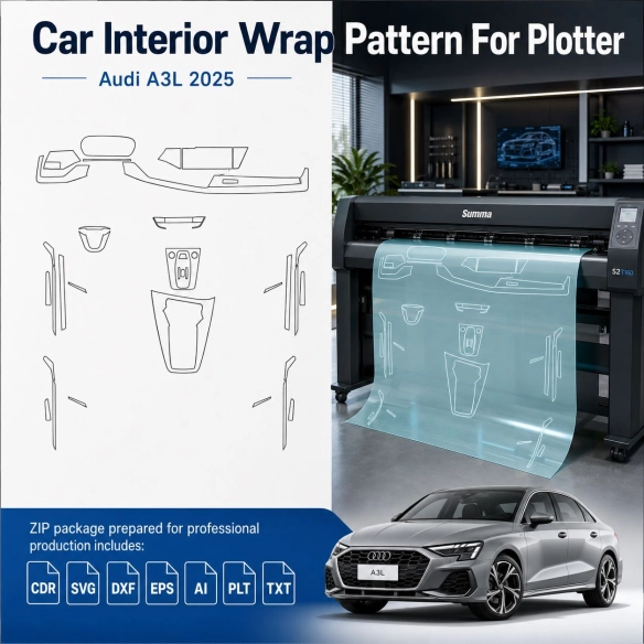 Gabarit de découpe intérieur Audi A3l 2025 pour PPF et covering