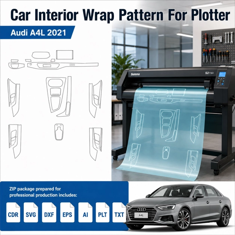 Gabarit de découpe intérieur Audi A4l 2021 pour PPF et covering
