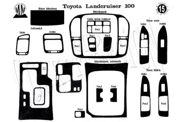 Toyota Prado 97-00 Kit la décoration du tableau de bord 15-Pièce - 2 - habillage decor de tableau de bord
