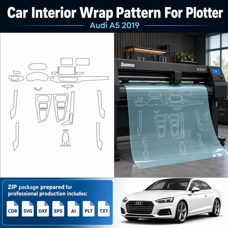 Gabarit de découpe intérieur Audi A5 2019 pour PPF et covering