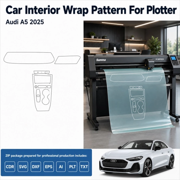 Gabarit de découpe intérieur Audi A5 2025 pour PPF et covering