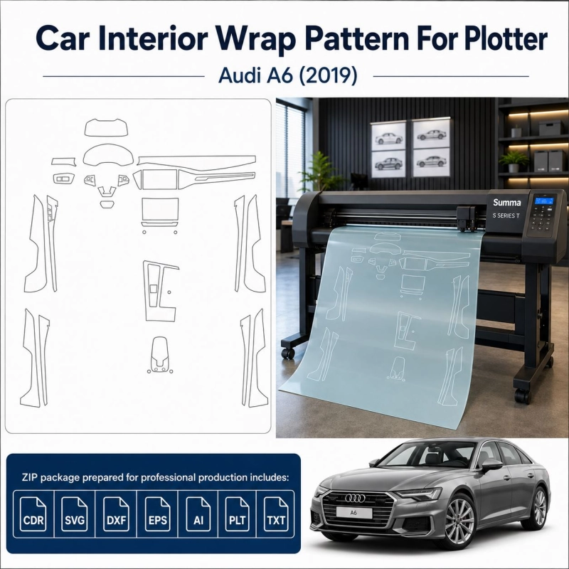 Gabarit de découpe intérieur Audi A6 2019 pour PPF et covering