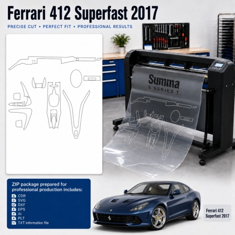 Gabarit de découpe intérieur Ferrari 412 Superfast 2017 pour PPF et covering