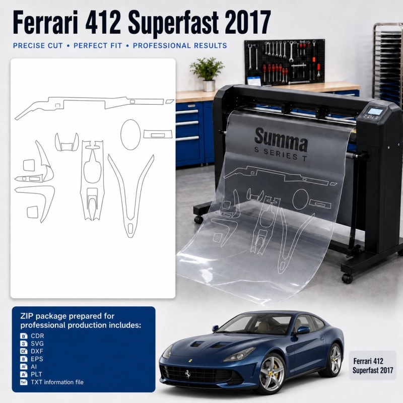 Gabarit de découpe intérieur Ferrari 412 Superfast 2017 pour PPF et covering