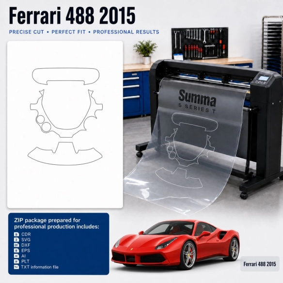 Gabarit de découpe intérieur Ferrari 488 2015 pour PPF et covering