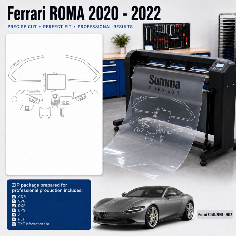 Gabarit de découpe intérieur Ferrari Sf90 Spider 2022 pour PPF et covering