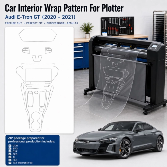 Gabarit de découpe intérieur Audi E Tron GT 2020 2021 pour PPF et covering