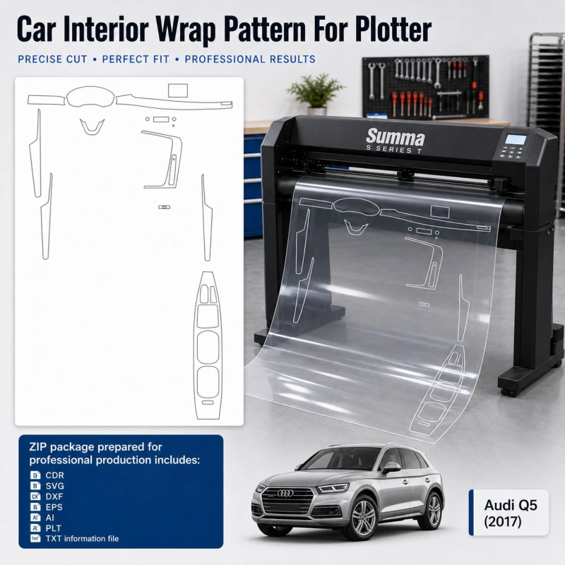 Gabarit de découpe intérieur Audi Q5 2017 pour PPF et covering