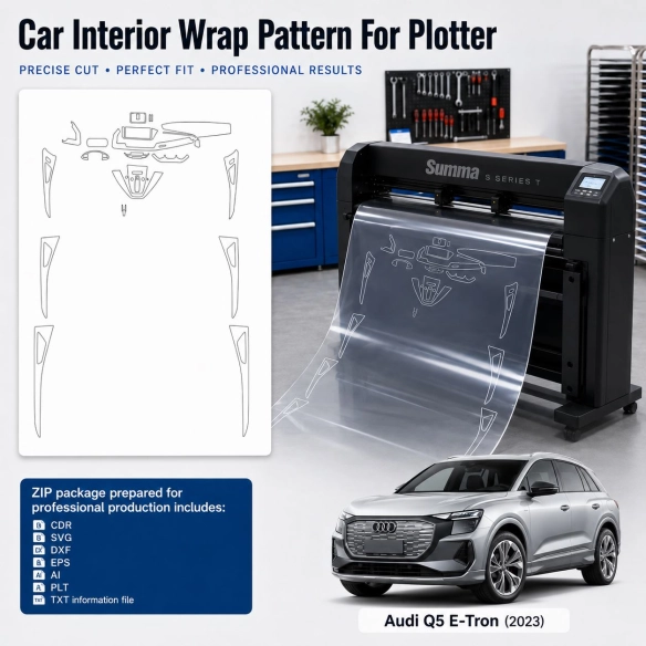 Gabarit de découpe intérieur Audi Q5 E Tron 2023 pour PPF et covering